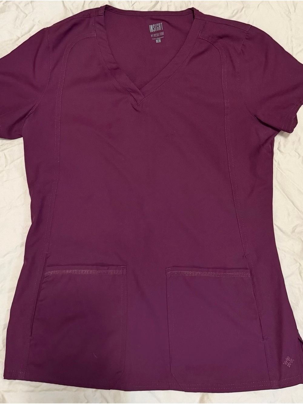 Insight Women's V-Neck Scrub Top - Plum